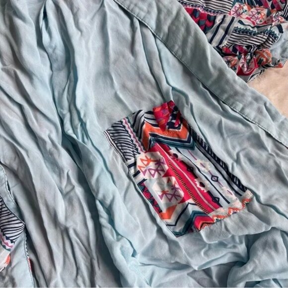 Vera Bradley | Blue Patchwork Bouquet Reversible Robe | Size Small/Medium - Picture 7 of 10